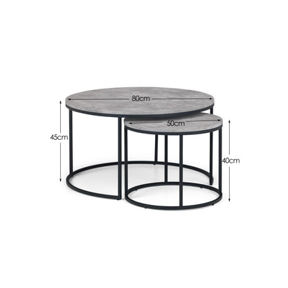 Staten Concrete Round Nesting Coffee Table