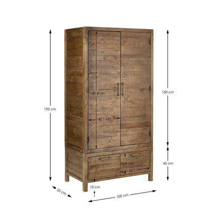 Heritage 2 Door Wardrobe